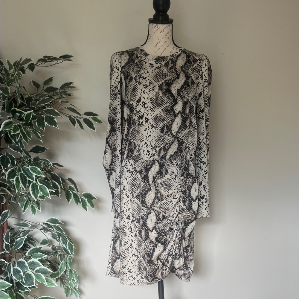 Snakeskin Print Midi Dress